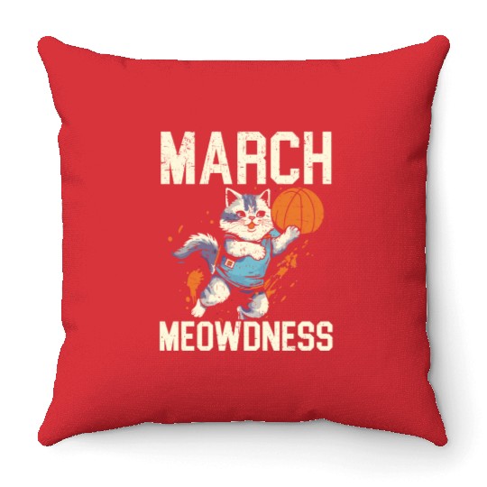 Basketball Cat Basketball Player I Love Basketball Throw Pillows
