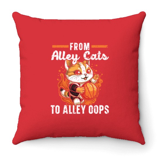 Basketball Cat Basketball Player I Love Basketball Throw Pillows