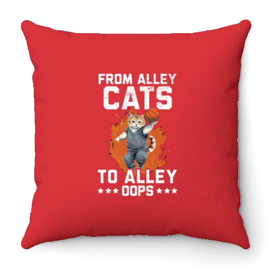 Basketball Cat Basketball Player I Love Basketball Throw Pillows