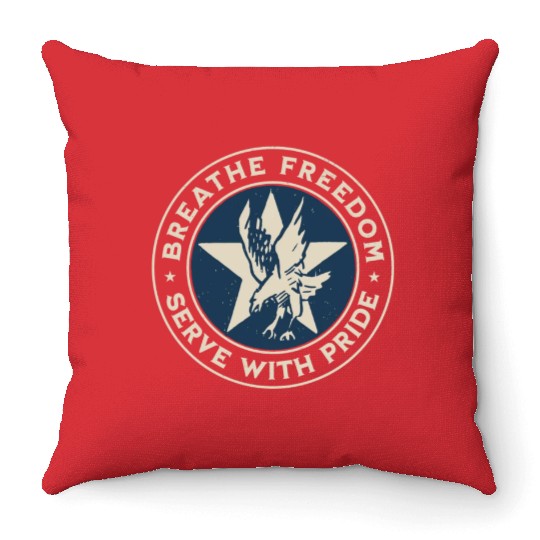 Air Force - Breathe freedom, serve with pride Throw Pillows