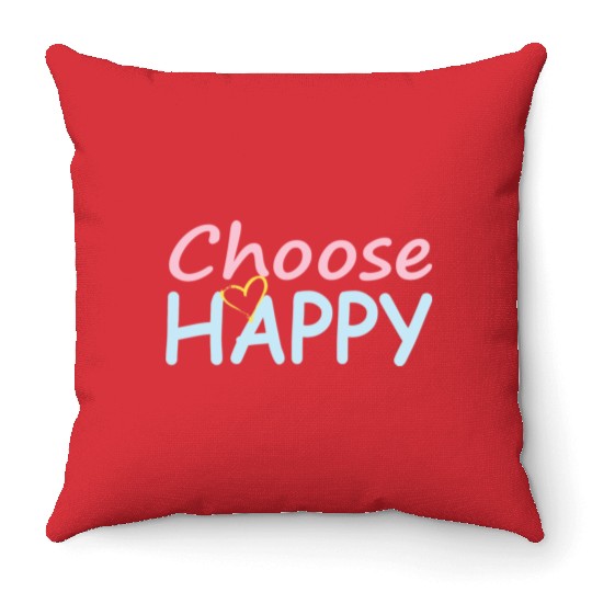 Choose Happy/Cheerful Vibes/Women&Kids Design D83D DE0A D83D DC99 Throw Pillows