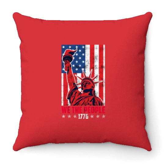 We the people 1776 American Freedom USA Fan Throw Pillows