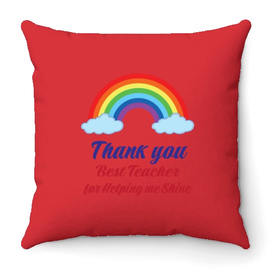 Thank you Best Teacher for helping me Shining Throw Pillows