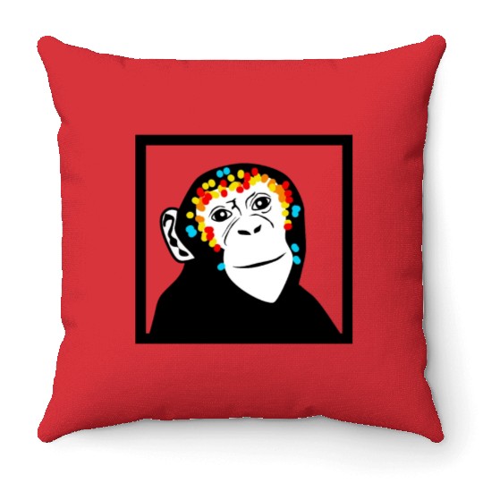 Monkey Face Monkey Monkey Throw Pillows
