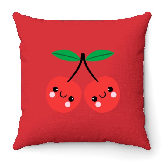 Cherry Friends Throw Pillows
