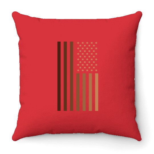 Melanin Usa Flag Throw Pillows