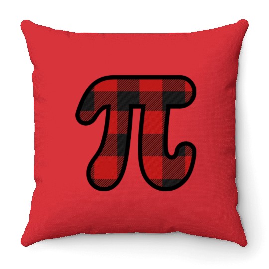 Pi Day Cute Buffalo Plaid Throw Pillows