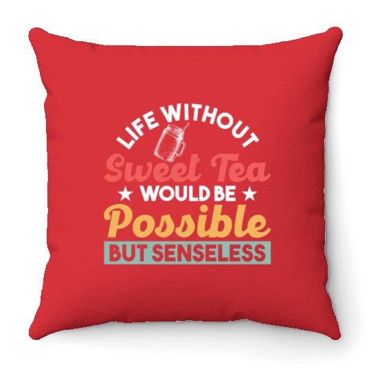 Southern Country Ice Tea Tea Lover Sweet Tea Throw Pillows