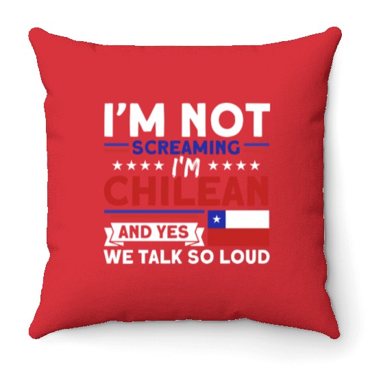 We Talk So Loud Vintage Chilean Pride Heritage Throw Pillows