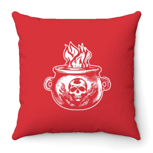 Cauldron Witch Halloween Magic Potion Throw Pillows