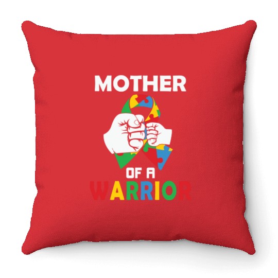 Mother of a warrior nature Throw Pillows