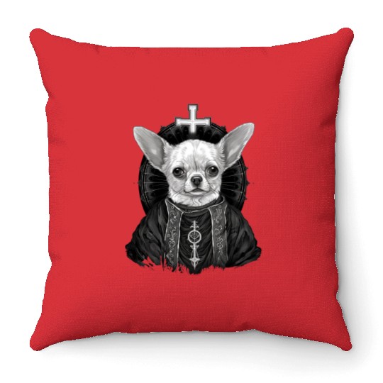 Chihuahua - Pope Dog Church Vatican Catholic Throw Pillows