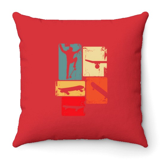 Skater Skateboarder Skateboard For Youth Throw Pillows