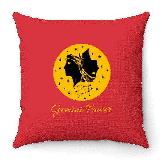 Gemini Power Zodiac Sign Throw Pillows