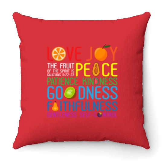 Love Joy The Fruit Of The Spirit Is Peace Patience Throw Pillows
