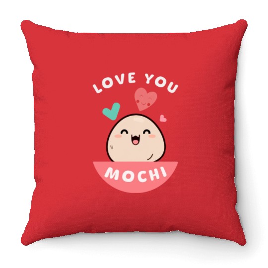 Love You Mochi Throw Pillows