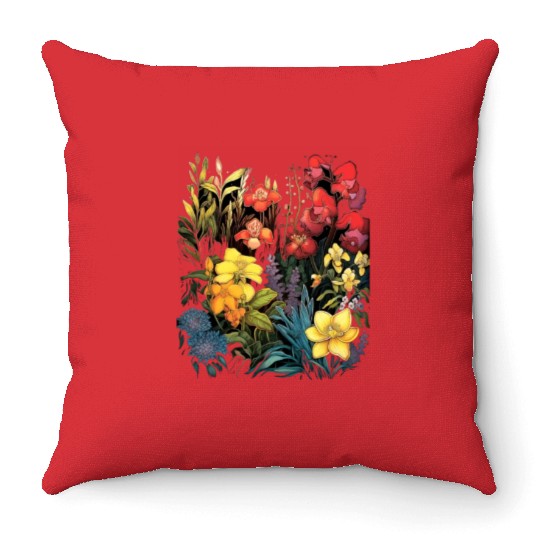 Orchids Flowers Garden Blossom Orchid Lover Throw Pillows