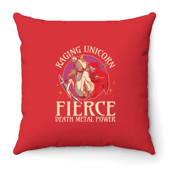 Goth Rock Satan Girl Woman Festivals Death Metal Throw Pillows