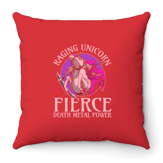 Goth Rock Satan Girl Woman Festivals Death Metal Throw Pillows