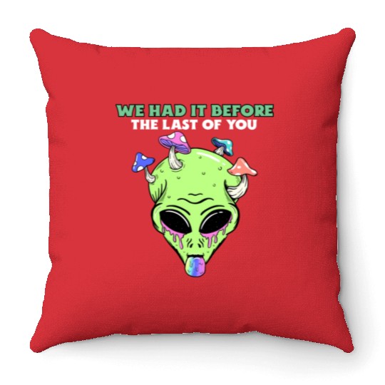 The Last Of Us All Mushroom Infected Green Alien Throw Pillows