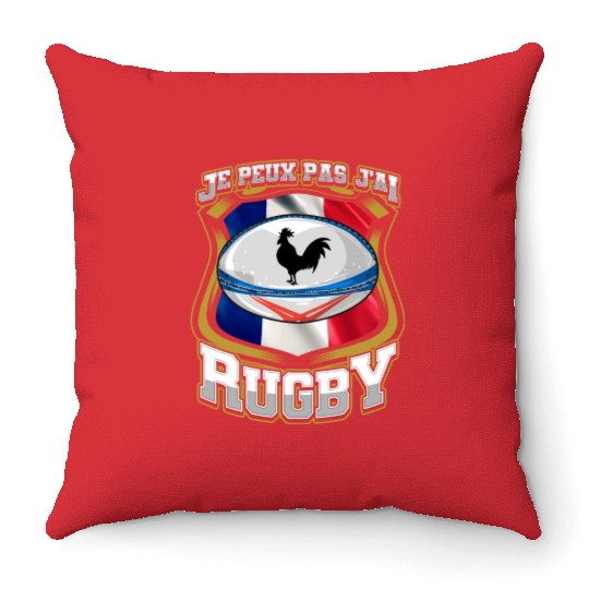 Je Peux Pas J ai Rugby France Rugby Throw Pillows