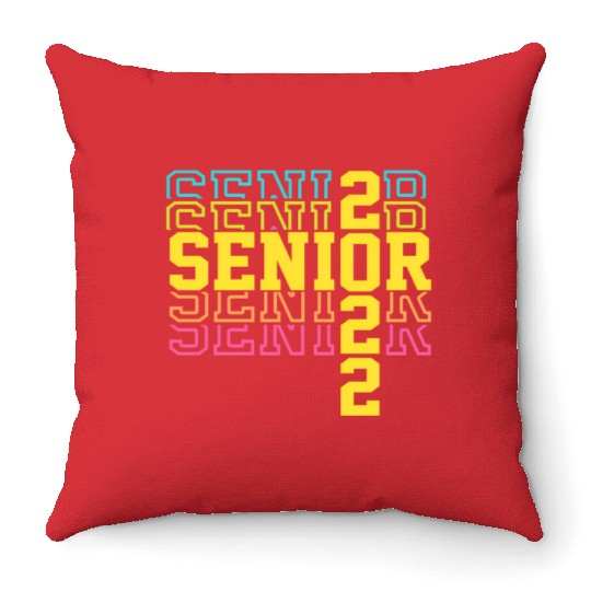 Grad 22 Senior Class Of 2022 Bright Colors Ns Will Throw Pillows
