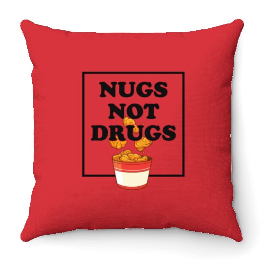 Nugs Not Drugs Chicken Farmer Nuggets Foodie Throw Pillows