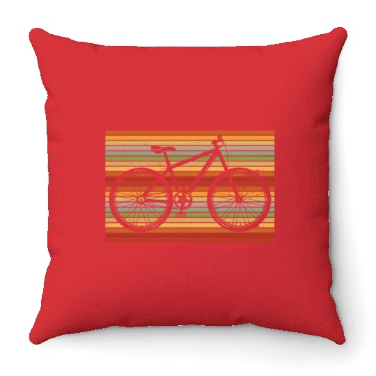 Racing Retro Road Bike Racer Throw Pillows