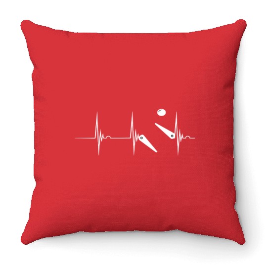 Pinball Heartbeat Flipper Ekg Pulse Line Flipping Throw Pillows