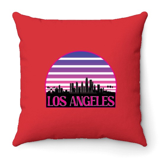 LOSANGELES CIRCLE striped Throw Pillows