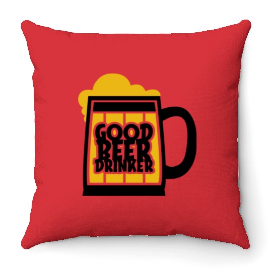 DESIGNGood Beer Drinker nature Throw Pillows