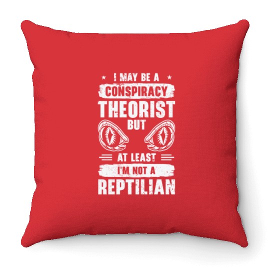 Lizard Reptilian Agenda Conspiracy Theory Throw Pillows