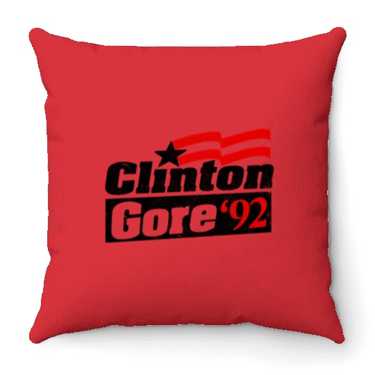 Clinton Gore '92 Bill Clinton President Throw Pillows