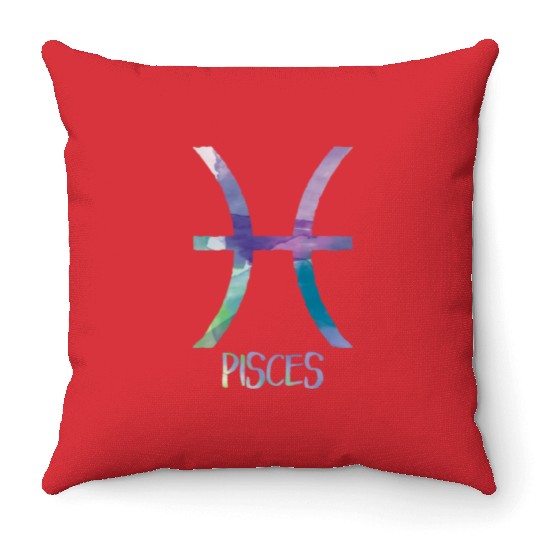 Pisces Zodiac Symbol Astrology Fish Water Sign Throw Pillows