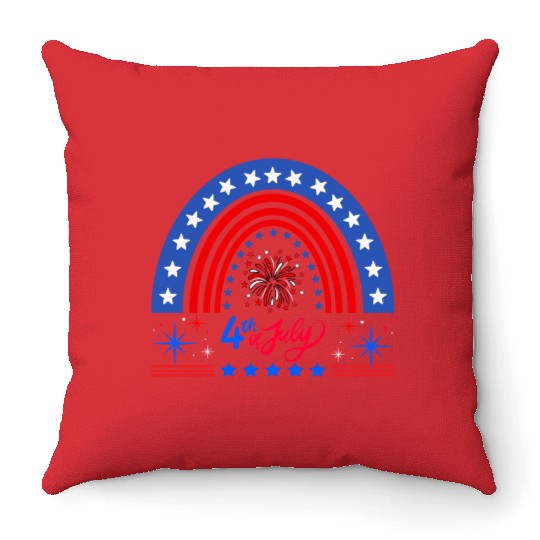 4th of july, Happy July 4th Throw Pillows
