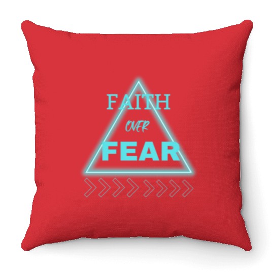 "Faith Over Fear Throw Pillows - Empower Your Journey!"
