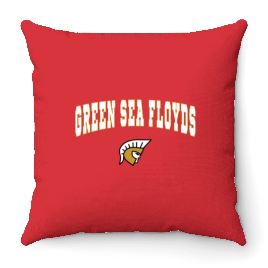 Green Sea Floyds High School Trojans Throw Pillows
