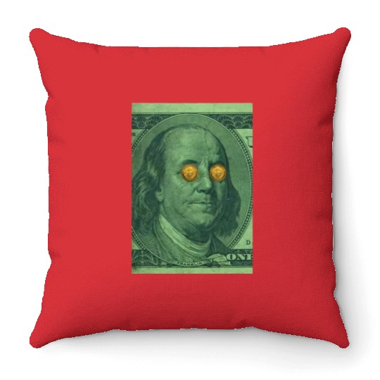 Benjamin Franklin Bitcoin Throw Pillows