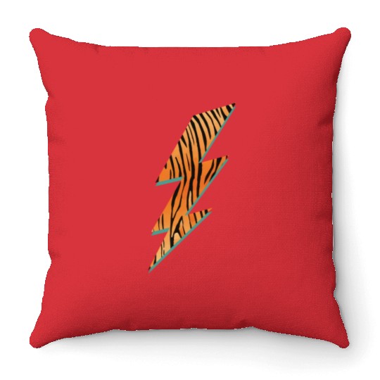 Tiger Stripes Lightning Animal Print Throw Pillows