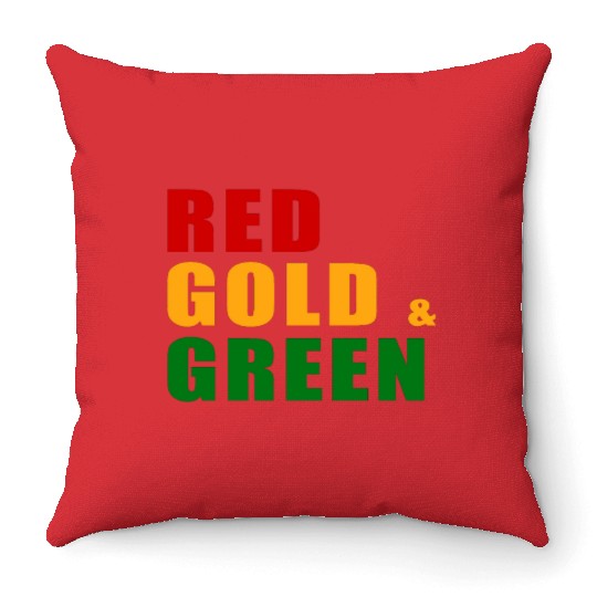 Red, Gold & Green Throw Pillows