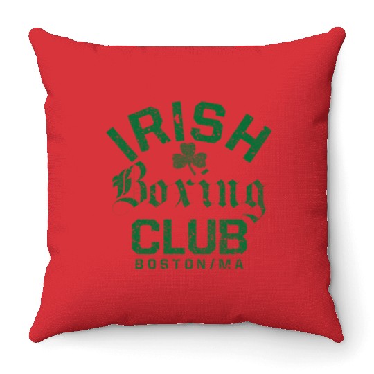 Irish Boxing Club Boston Massachusetts Throw Pillows