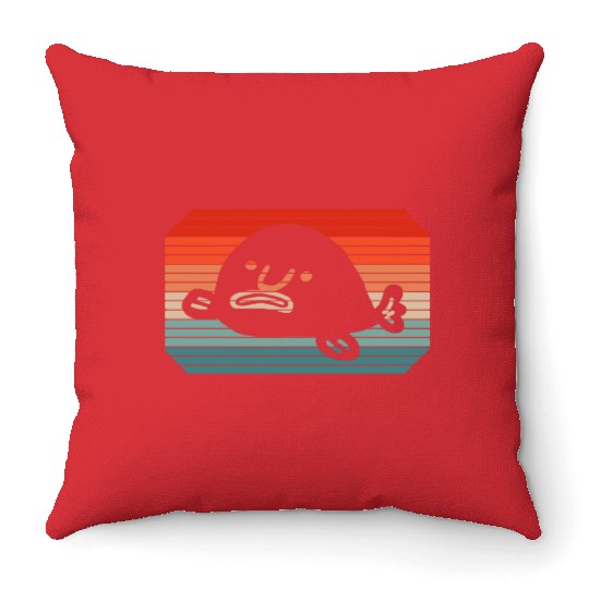 Sad Blobfish Marine Biologist Motif Fish World Throw Pillows