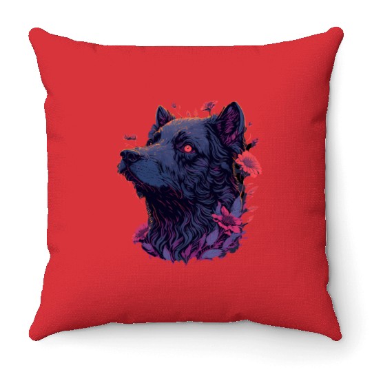 Petals and Paws | Cute Floral Dog Throw Pillows