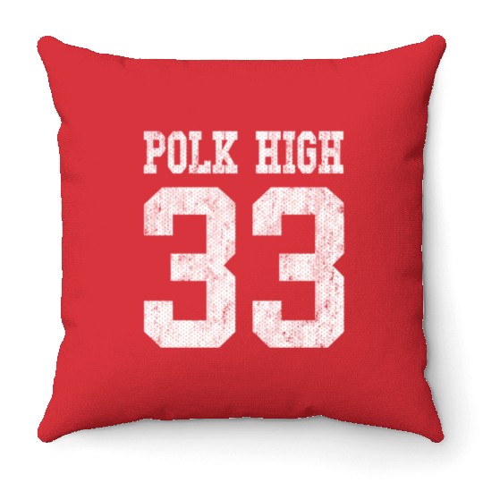 Polk High School Football Jersey 33 Aged Look Throw Pillows