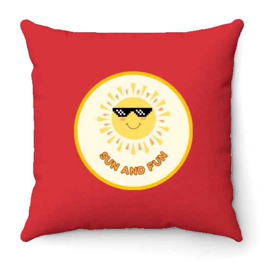Radiant Vibes, Endless Summer Fun Throw Pillows