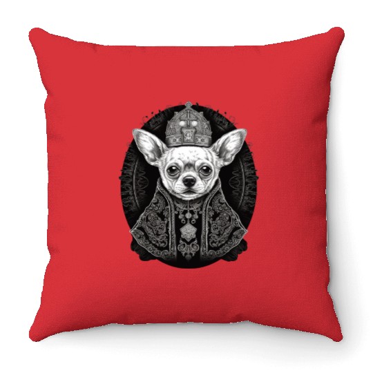 Chihuahua - Pope Dog Church Vatican Catholic Throw Pillows