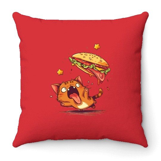 Cat and Taco A Perfectly Delicious Pair Throw Pillows