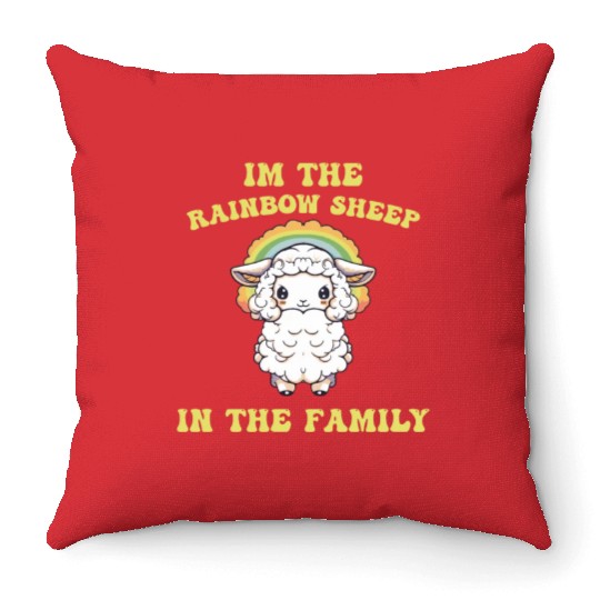 I'm The Rainbow Sheep Animal Lover LGBT Community Throw Pillows