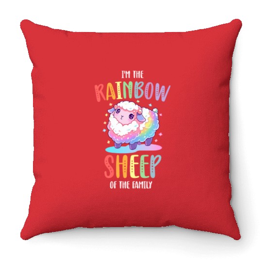 Rainbow Sheep LGBTQ Transgender Pride Community Throw Pillows