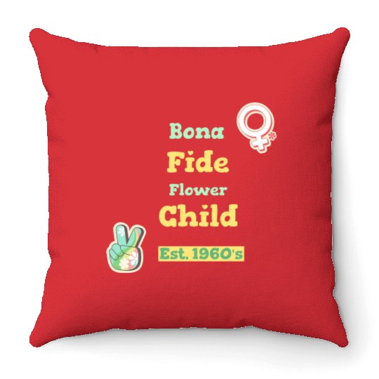 DESIGNBona Fide Flower Child Est 1960s Throw Pillows